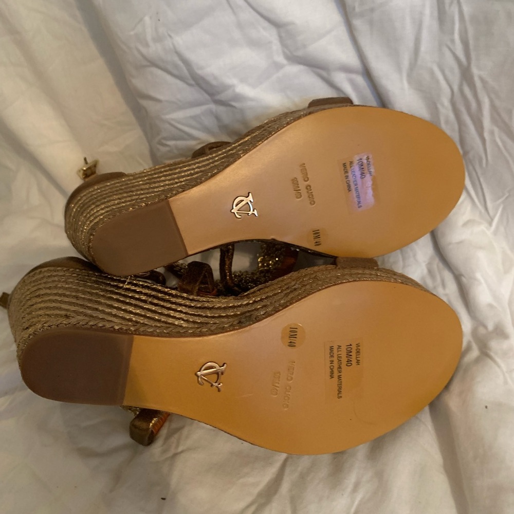 Signature by Vince Camuto Gold and Brown Women's Sandals - Picture 4 of 4